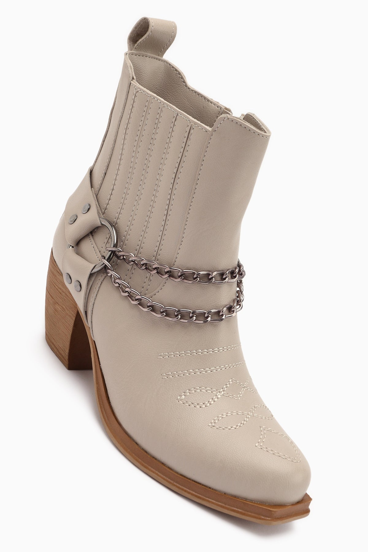 Deana Beige Embroidered Women's Western Boot