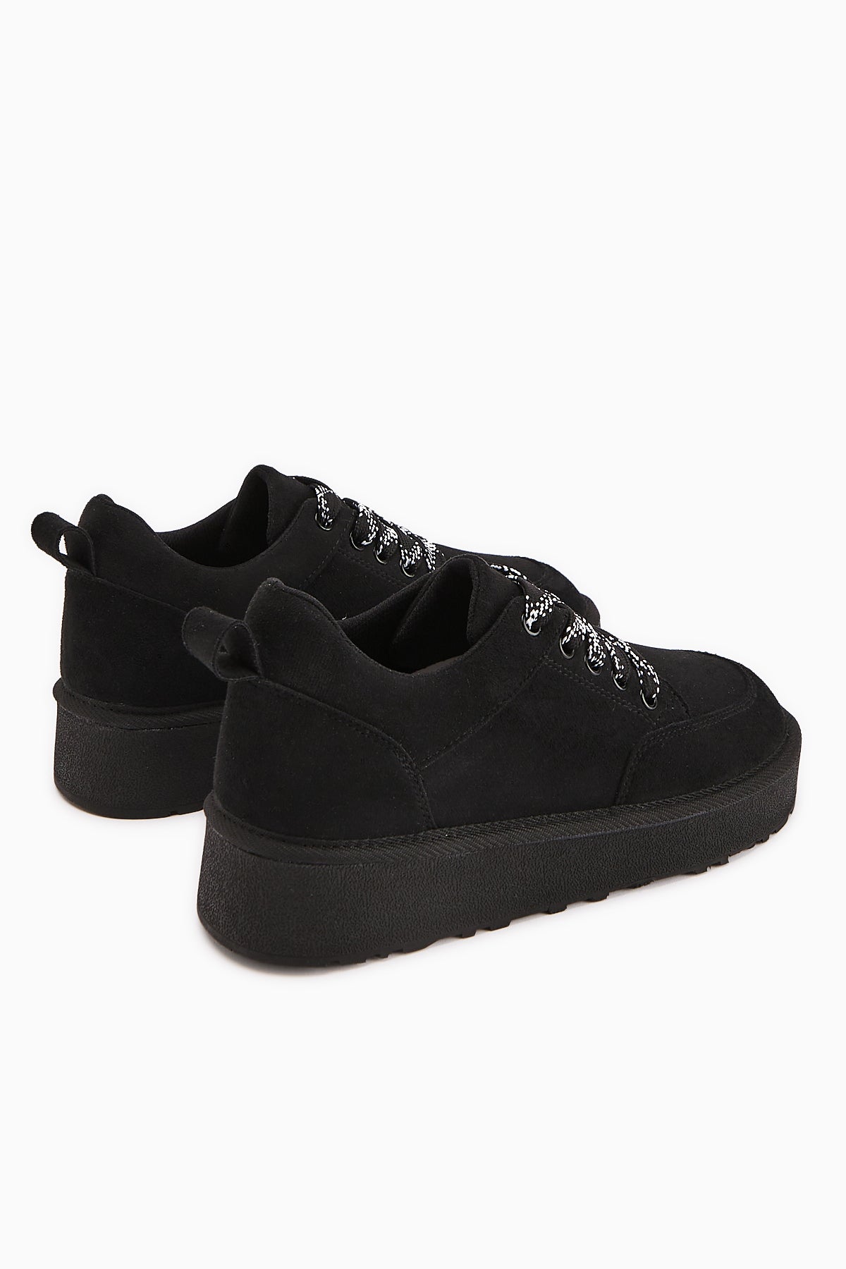 Edle Black Suede Lace-up Women's Boot