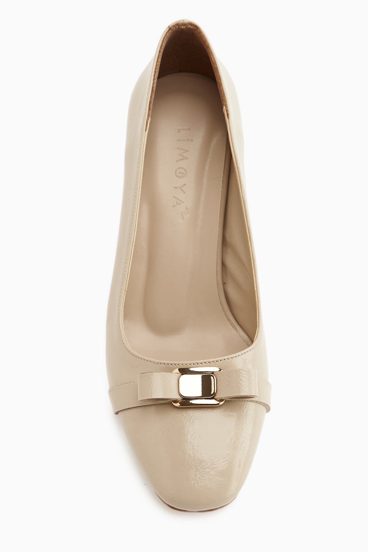 Lois Beige Buckled Square-Toed Women’s Heeled Shoes