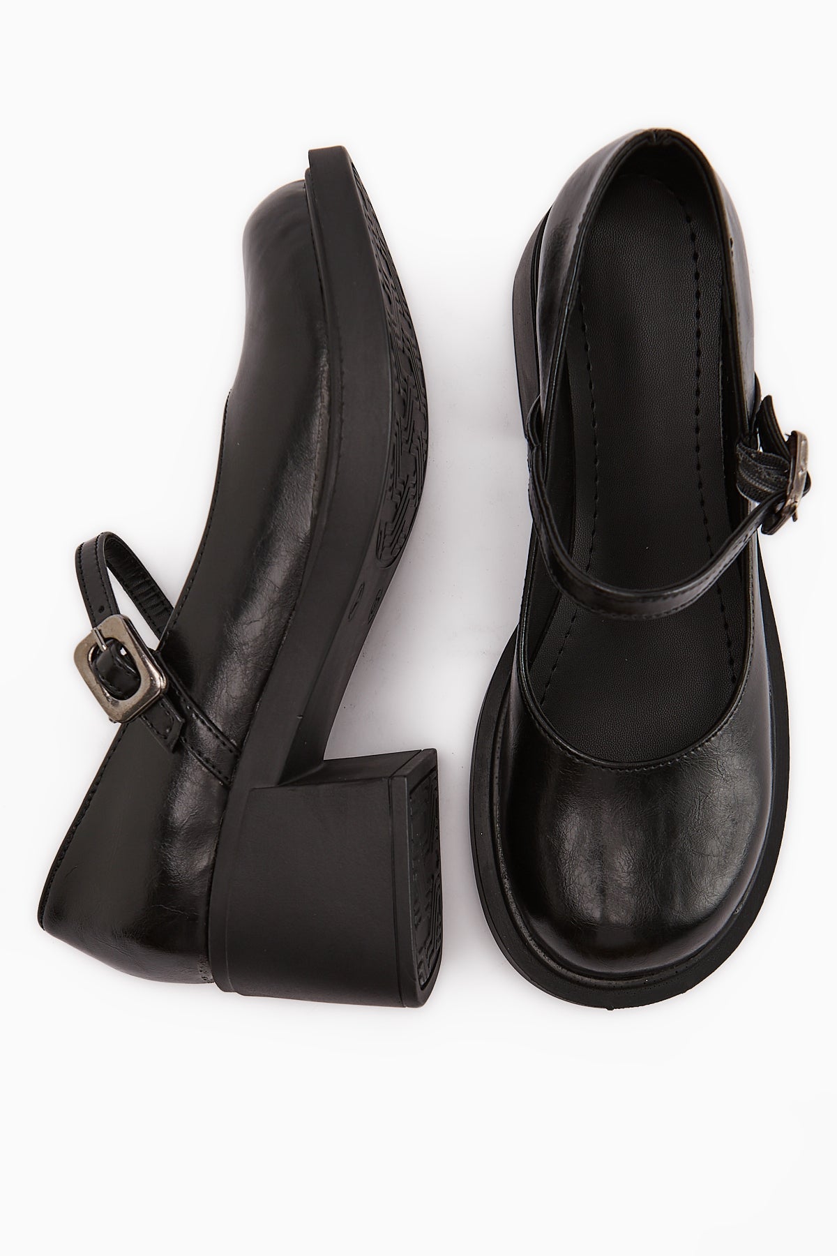 Mirka Black Strapped Women's Loafer Shoe