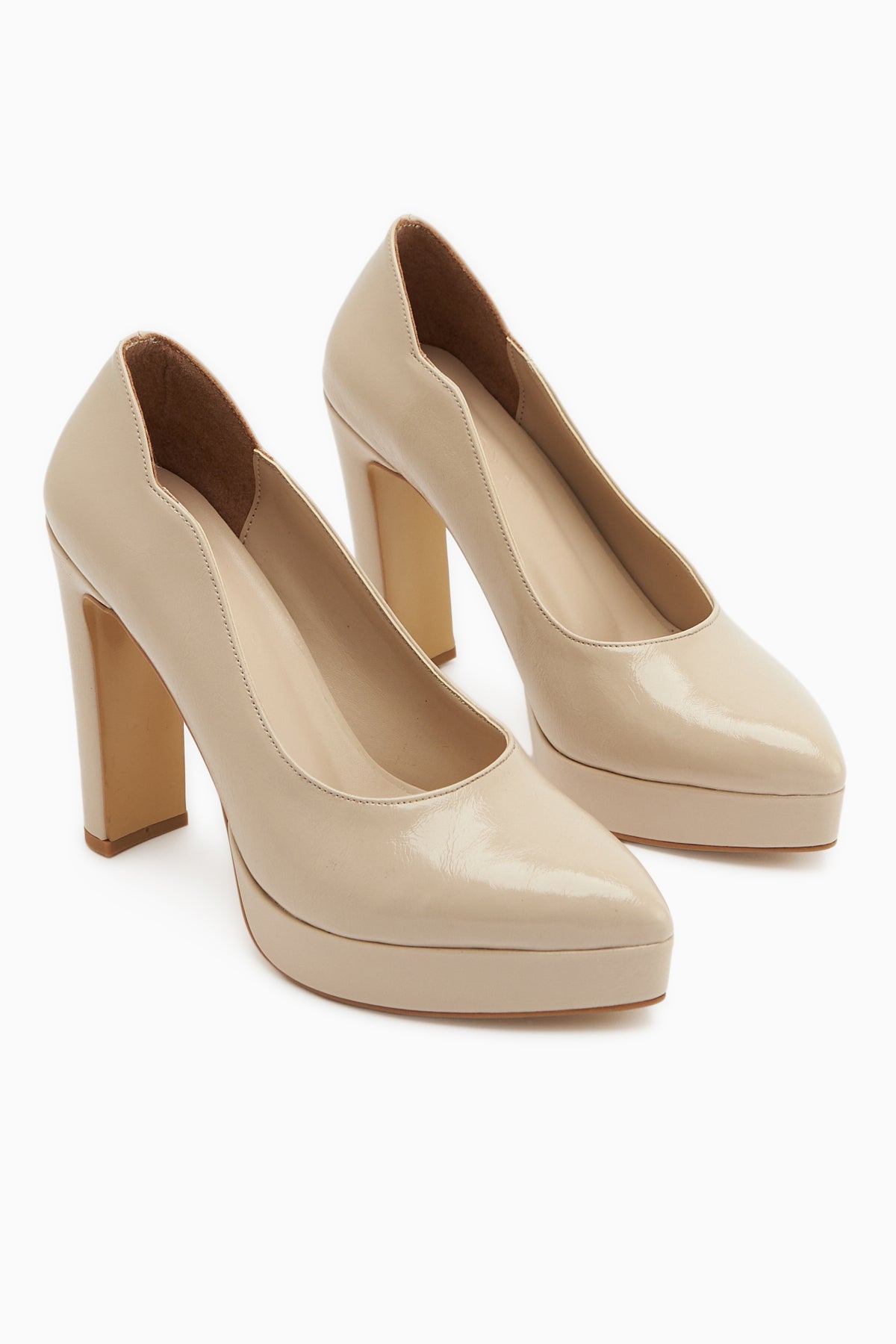 Ragni Beige Platform Heeled Women’s Shoes