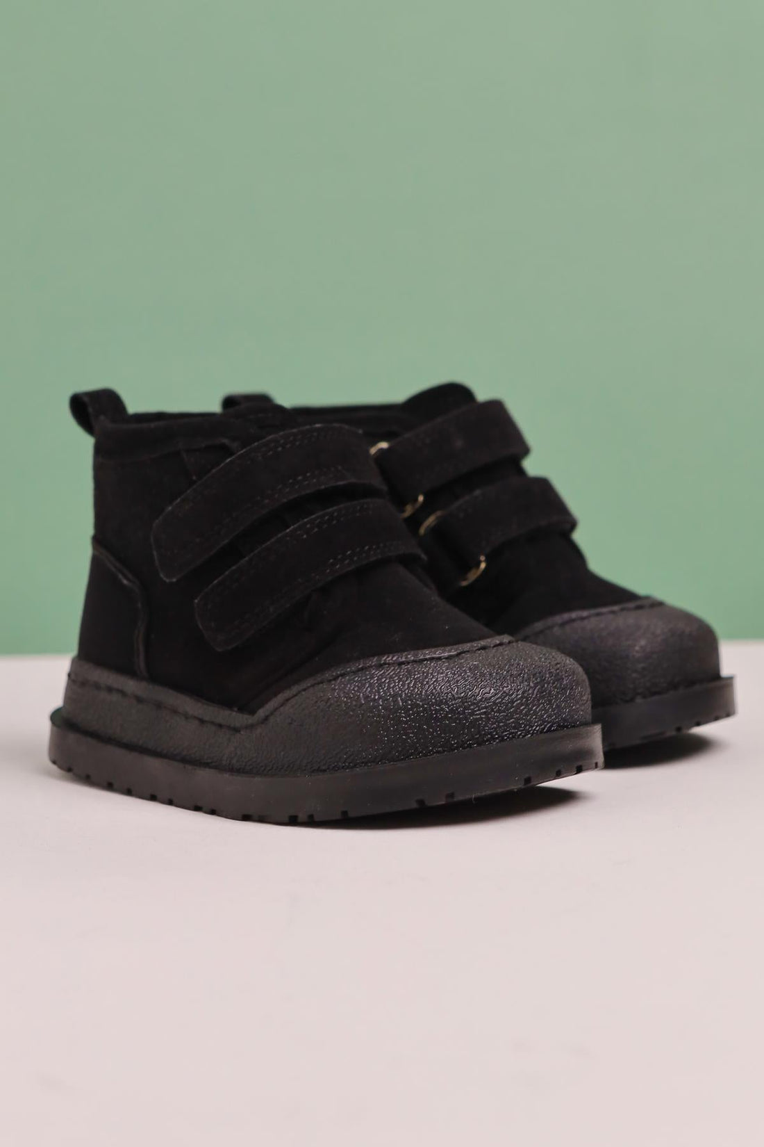 Heddy Black Suede Velcro Baby Boots