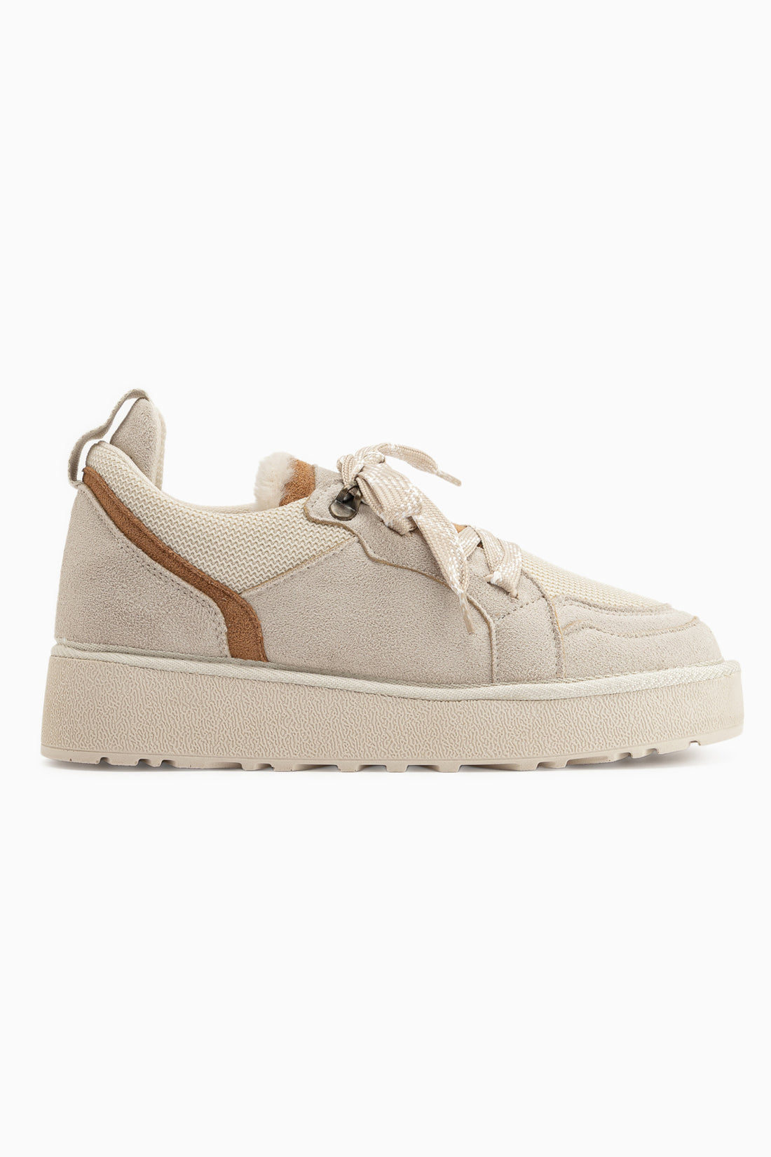 Reni Beige Suede Thick Sole Women’s Casual Shoes