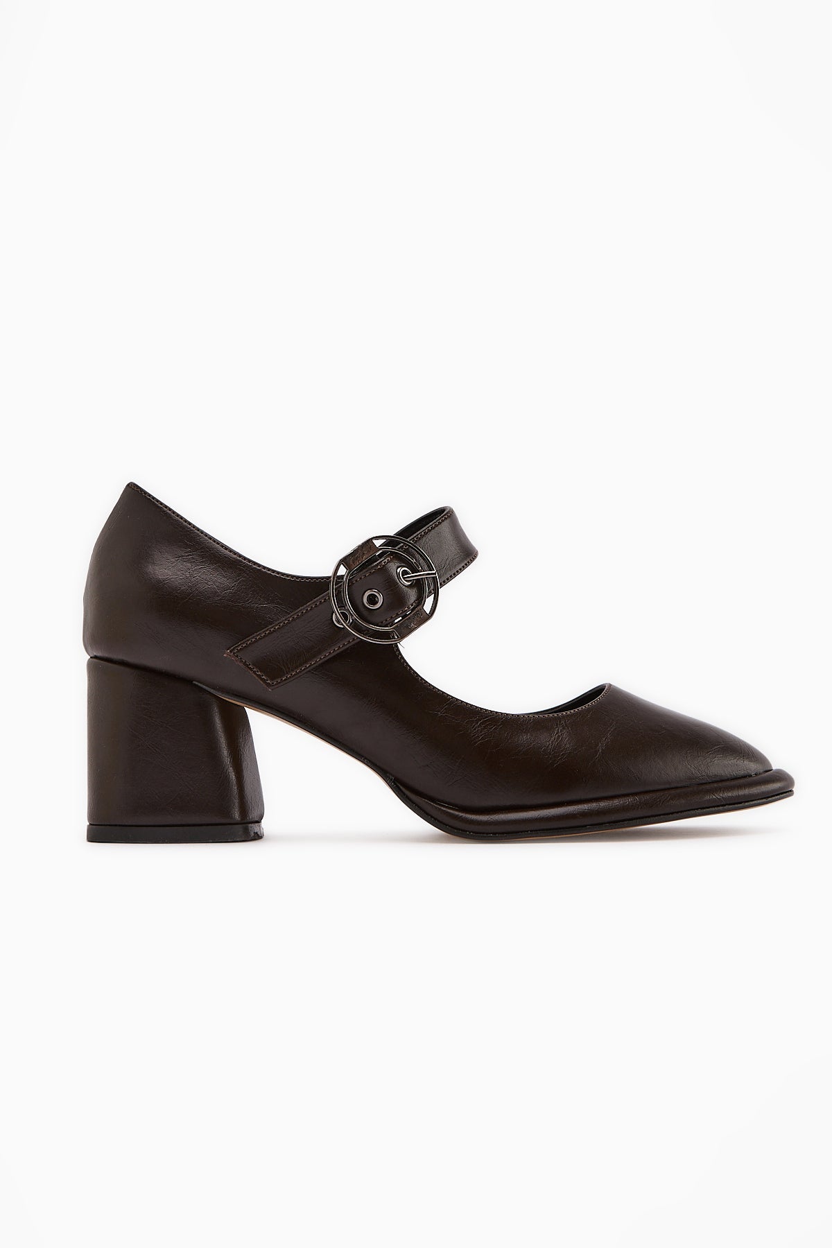 Nana – Brown Buckle-Detail Heeled Shoe (Women)