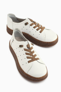 Judi Genuine Leather White Comfortable Sole Women’s Sneakers