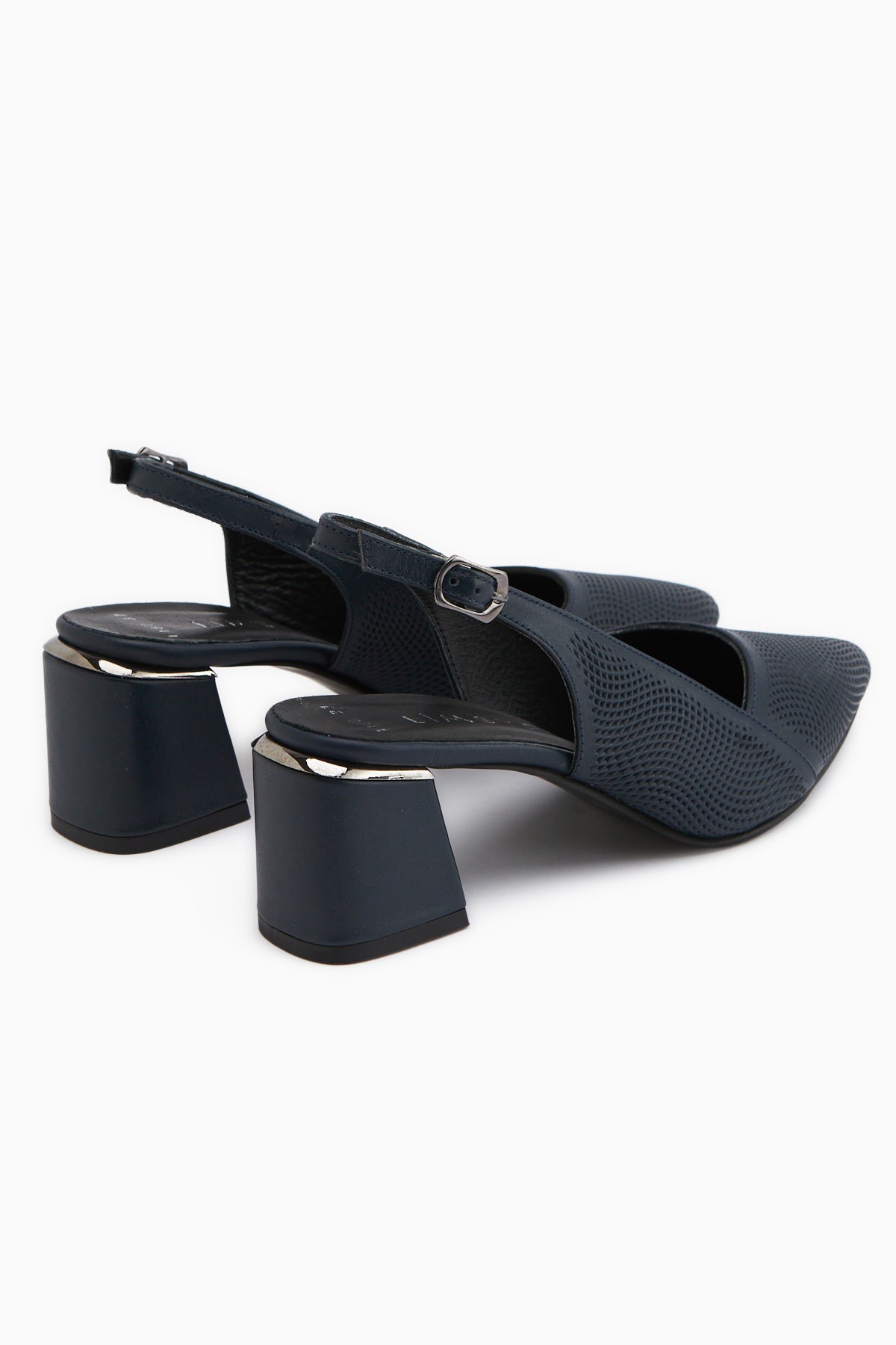 Donia Genuine Leather Navy Heeled Women’s Sandal