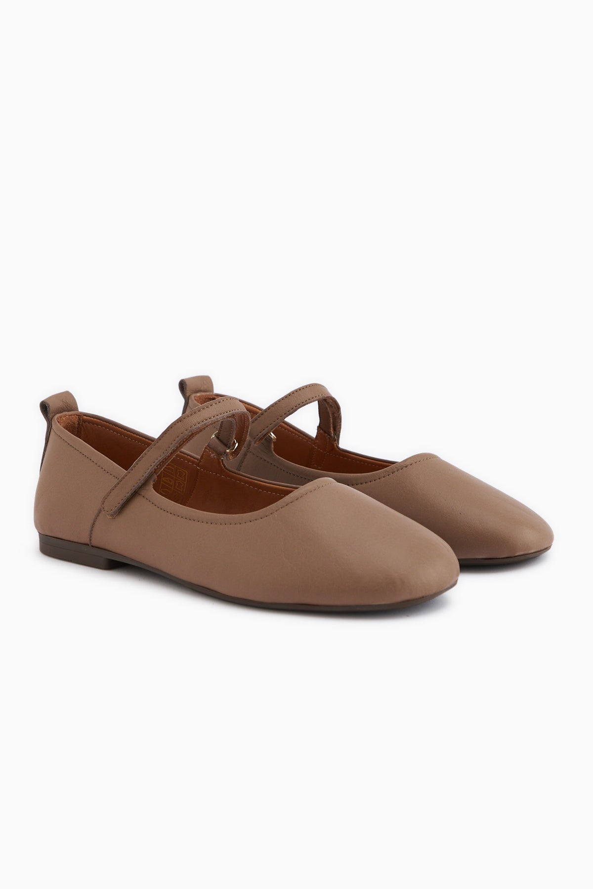 Sally Genuine Leather Mink Strap Women’s Ballet Flats