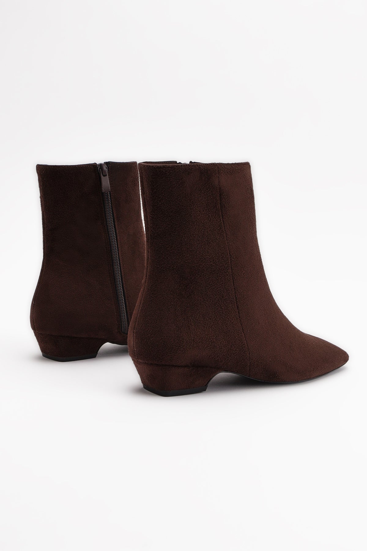 Grace Brown Suede Short Heel Square Toe Women's Boot