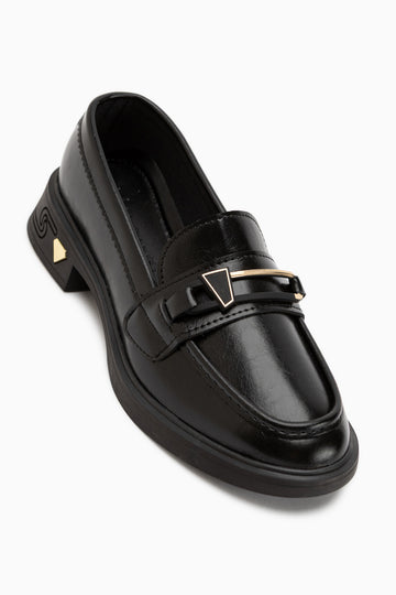 Emilia Black Buckled Women’s Loafer Daily Shoes