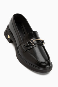 Emilia Black Buckled Women’s Loafer Daily Shoes