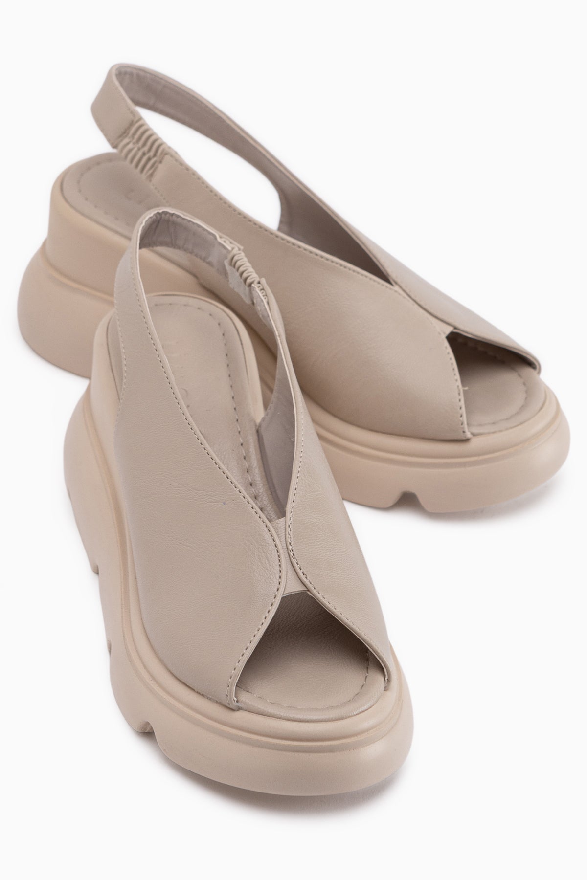 Tilda Beige Elastic Wedge Women’s Sandal