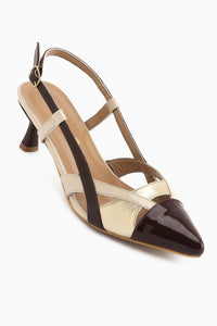 Merry Genuine Leather Beige Closed Toe Women’s Heeled Shoes