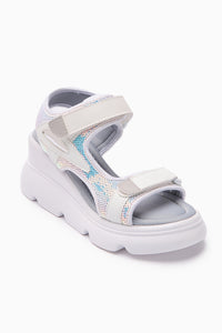 Anela – White Wedge Hook-and-Loop Sandal (Women)