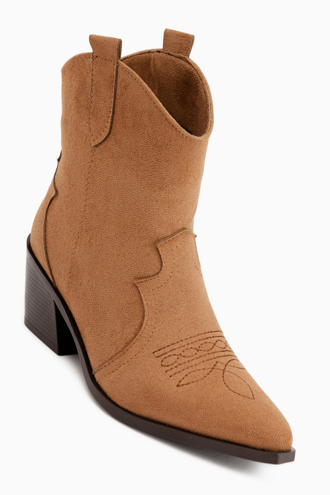 Joo Tan Suede Pointed Toe Embroidered Women’s Boots