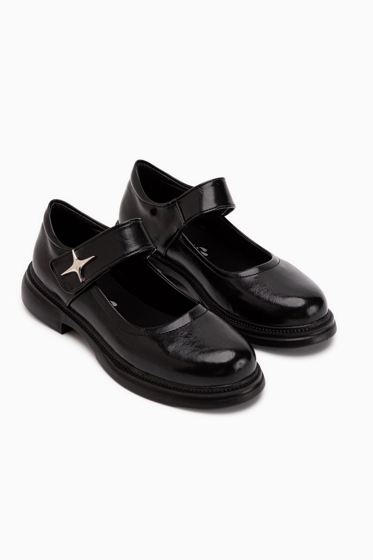 Rozalin Black Strap Thick Sole Women’s Mary Jane Ballet Flats