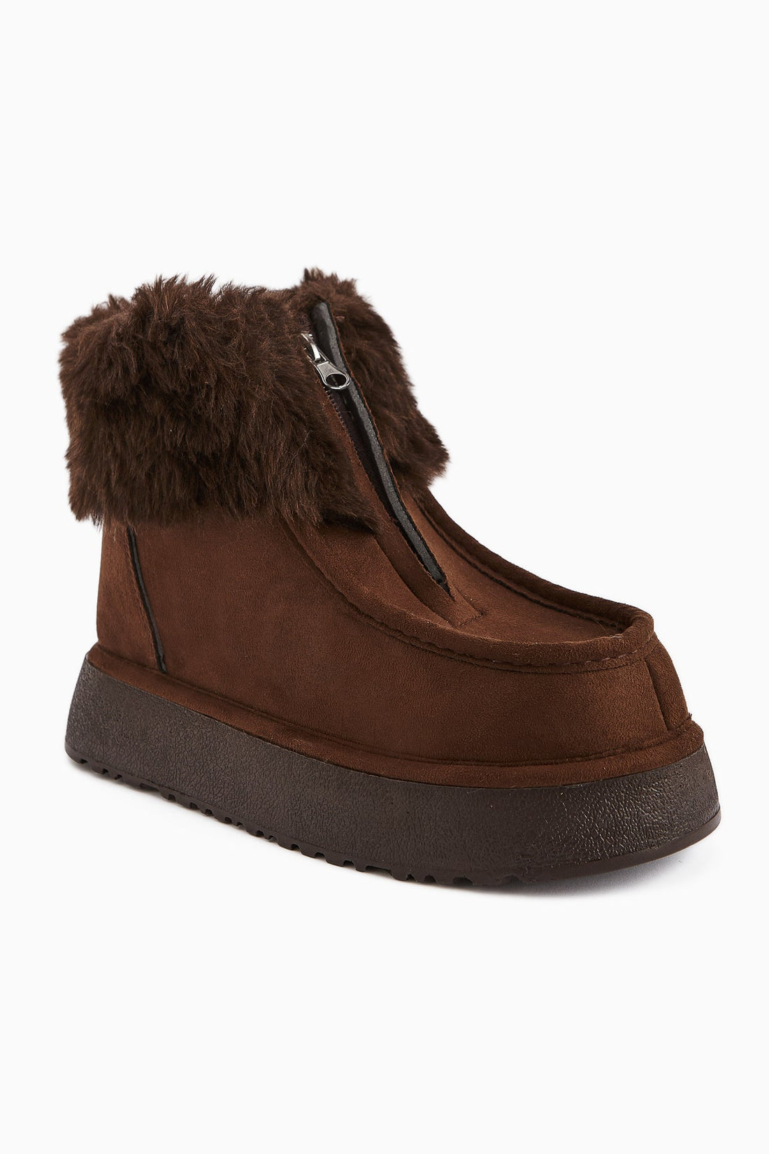 Erva – Brown Suede Vegan Fur-Lined Boot (Women)