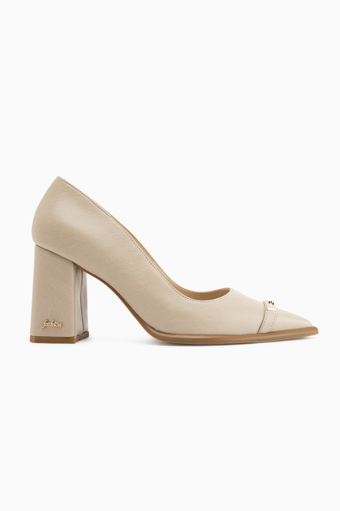 Carissa Beige Buckled Women’s Heeled Shoes