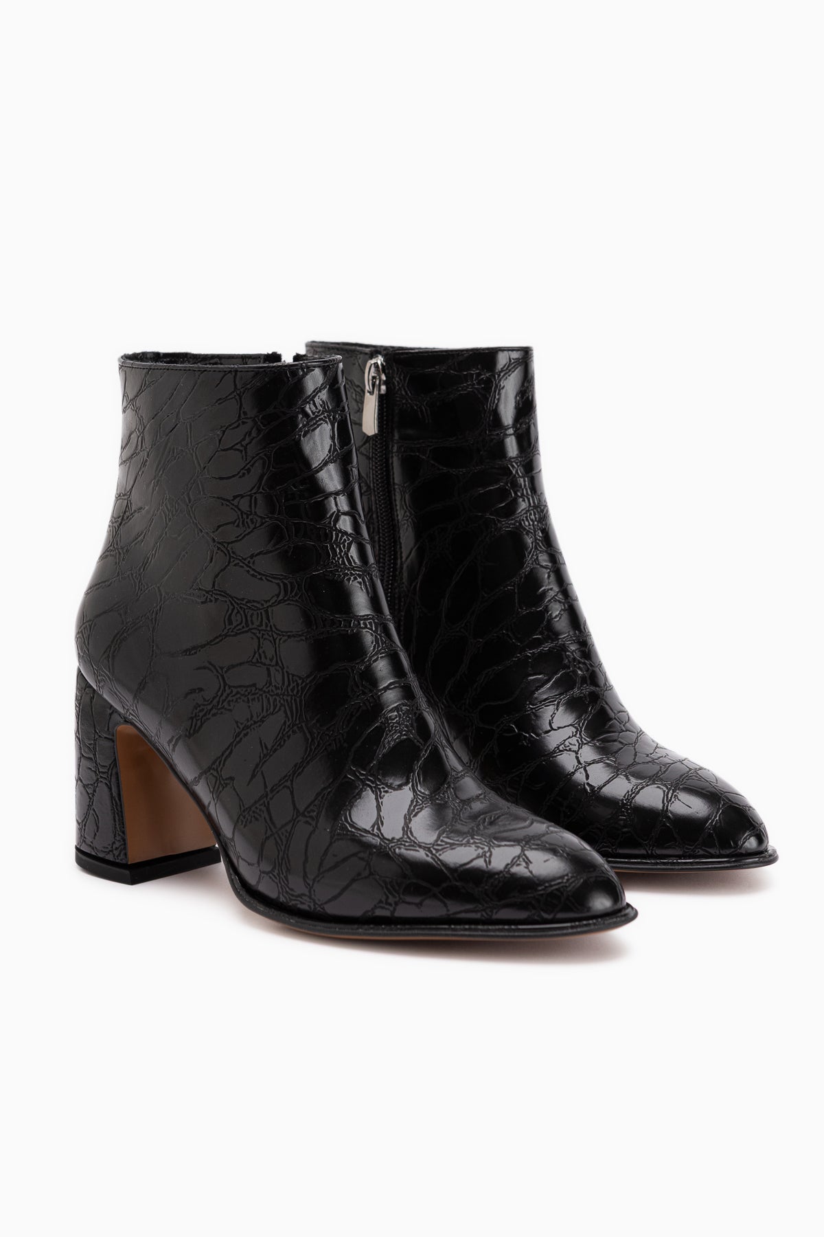 Marion Black Crocodile Patterned Women’s Boots