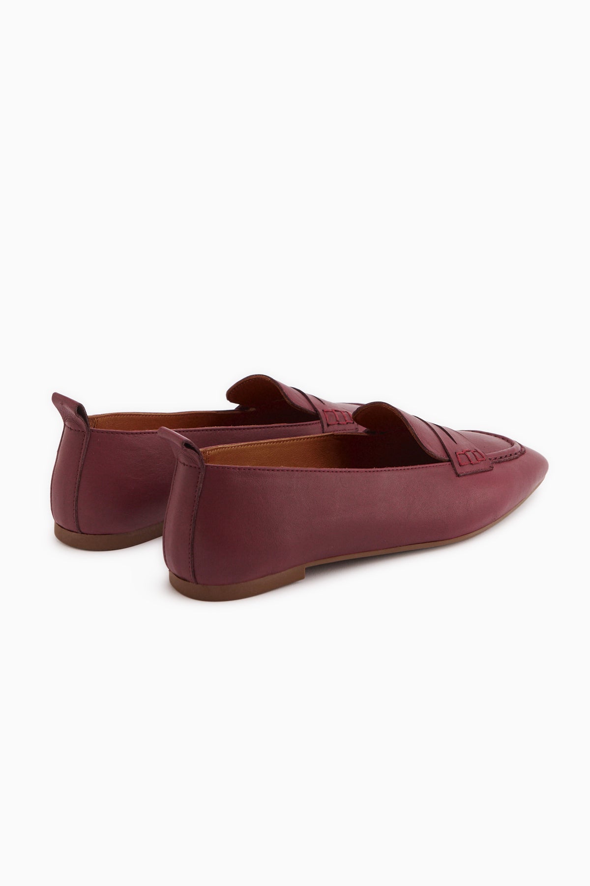 Novin Genuine Leather Burgundy Square Toe Women’s Ballet Flats