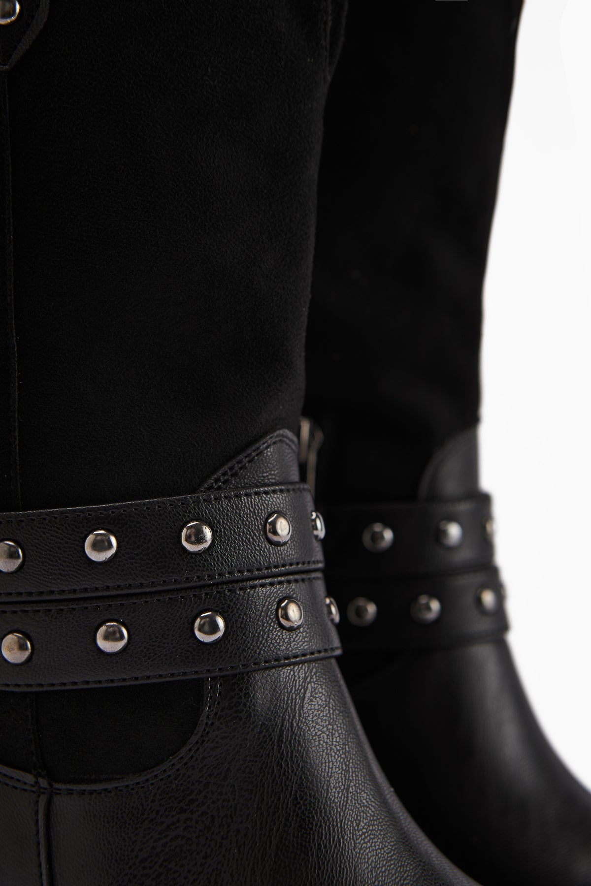 Catrin Black Studded Heeled Women's Boot