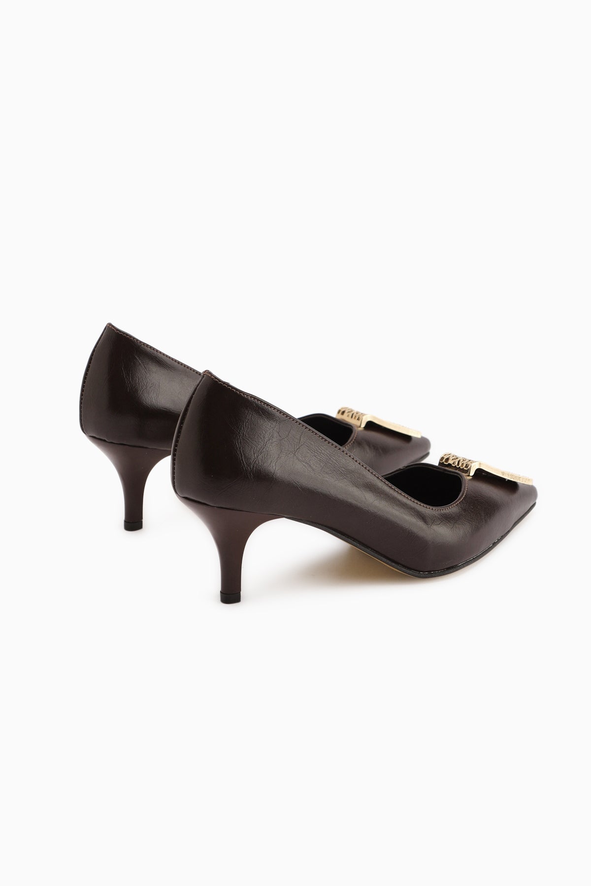 Lian – Brown Buckle Stiletto Heeled Shoe (Women)