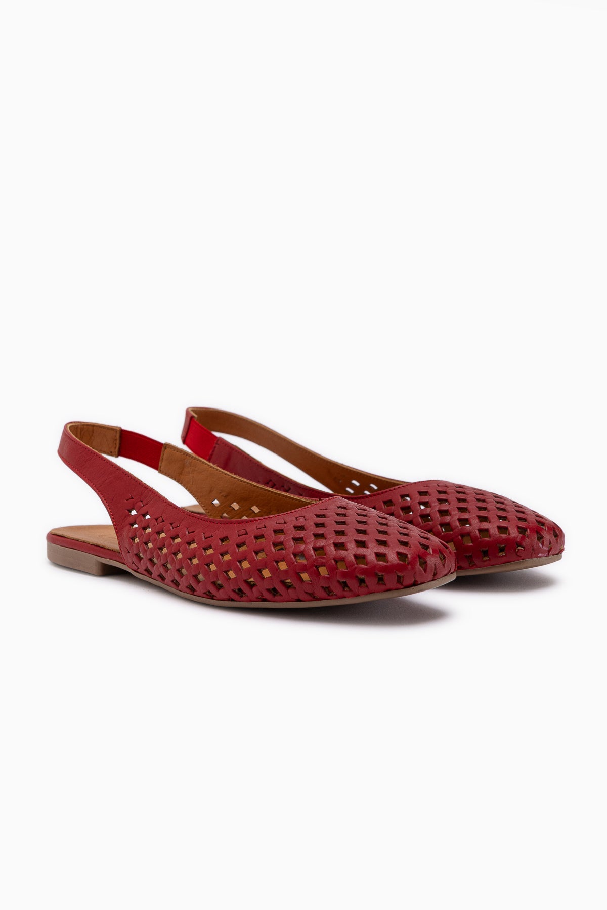Monalis Genuine Leather Red Elastic Women’s Sandal