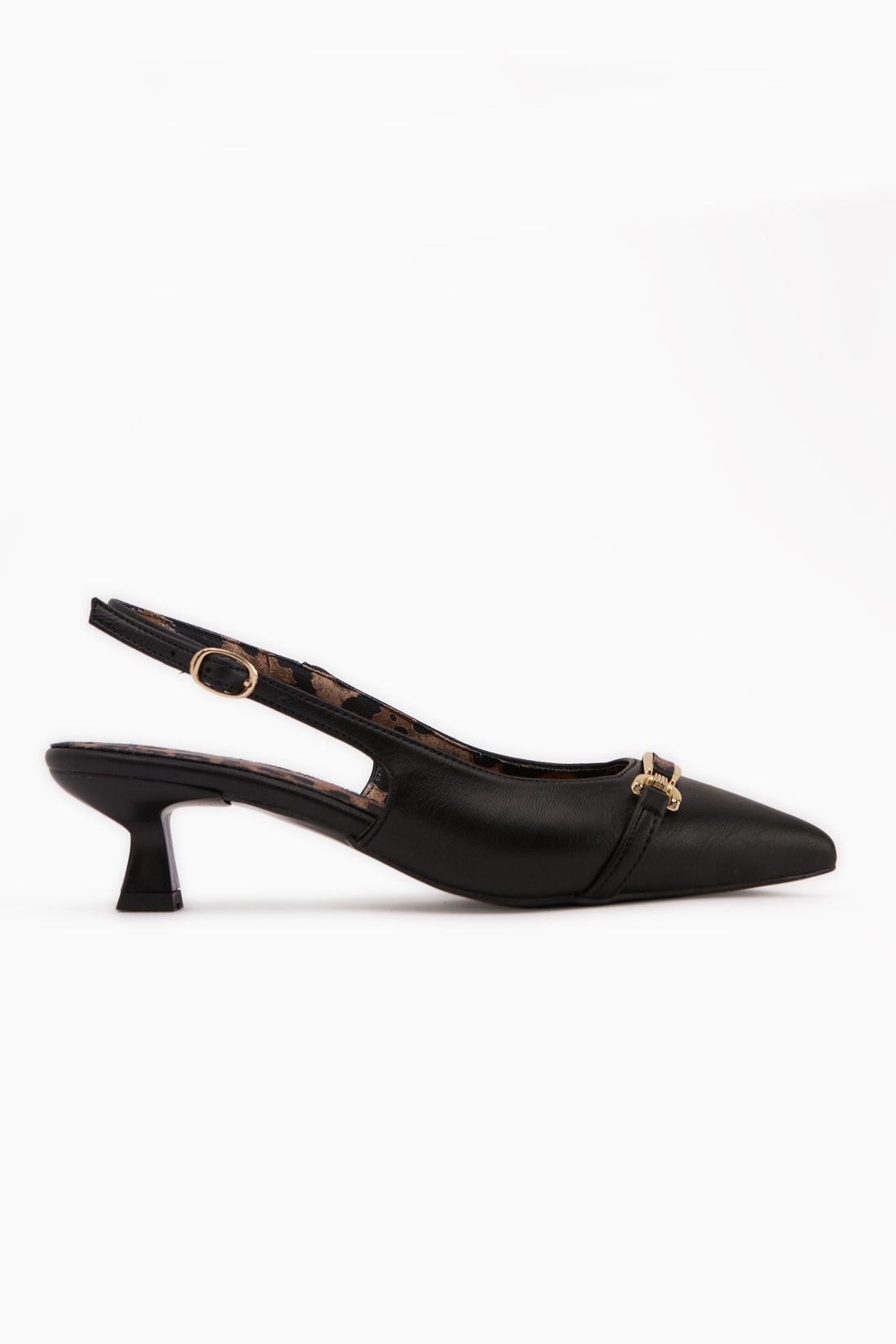 Dima Black Leopard Print Short Heeled Women’s Shoes