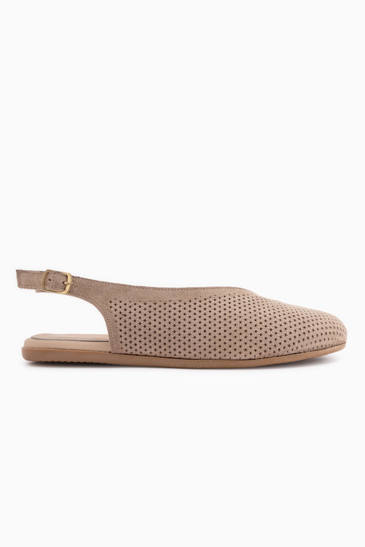 Avin Hakiki Deri Vizon Süet Kadın Slingback Babet