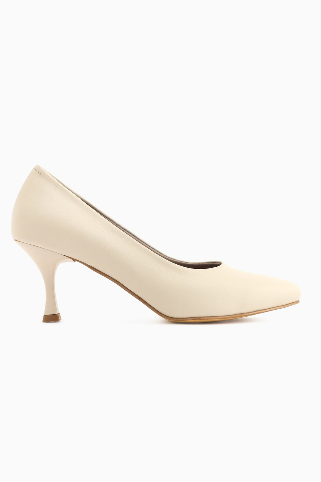 Kiara Genuine Leather Beige Women’s Heeled Shoes Stiletto