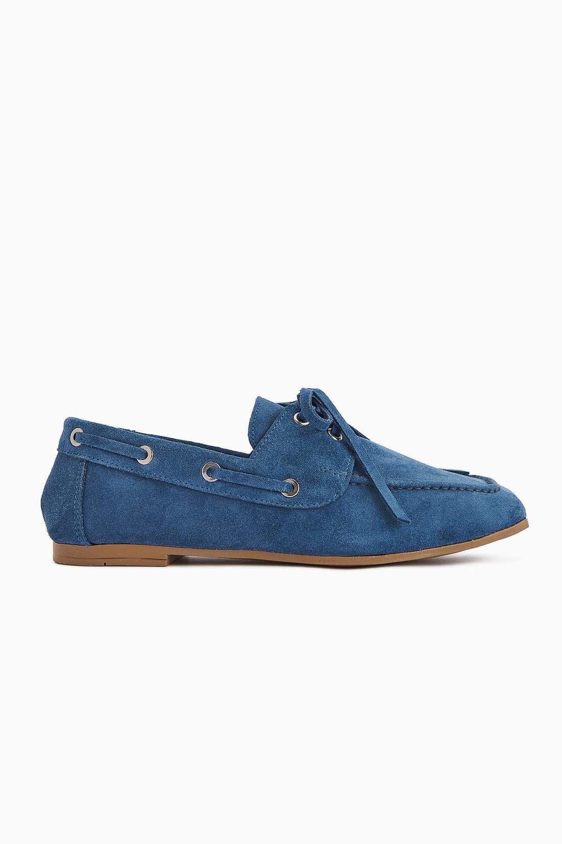 Arian Genuine Blue Suede Leather Lace-Up Moccasin Daily Loafer