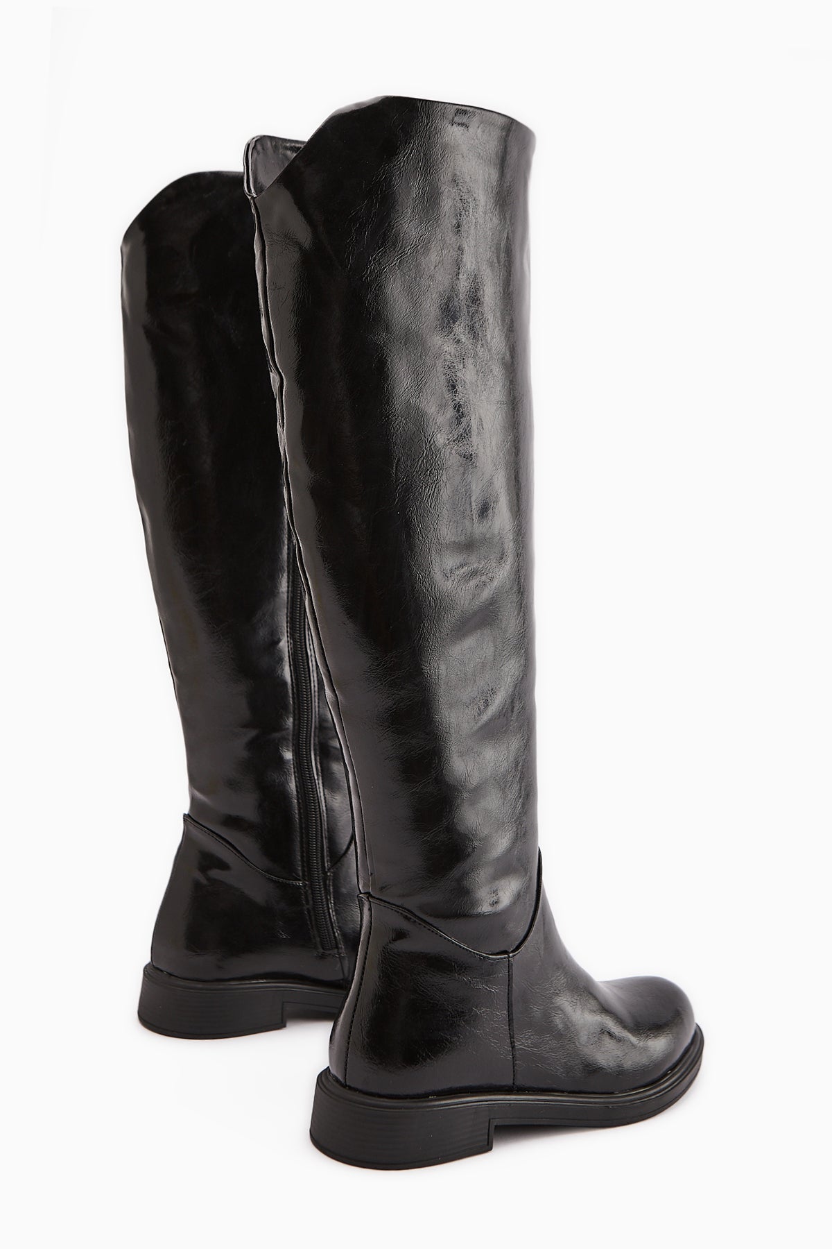Henni – Black Wide-Calf Knee-High Boot (Women)