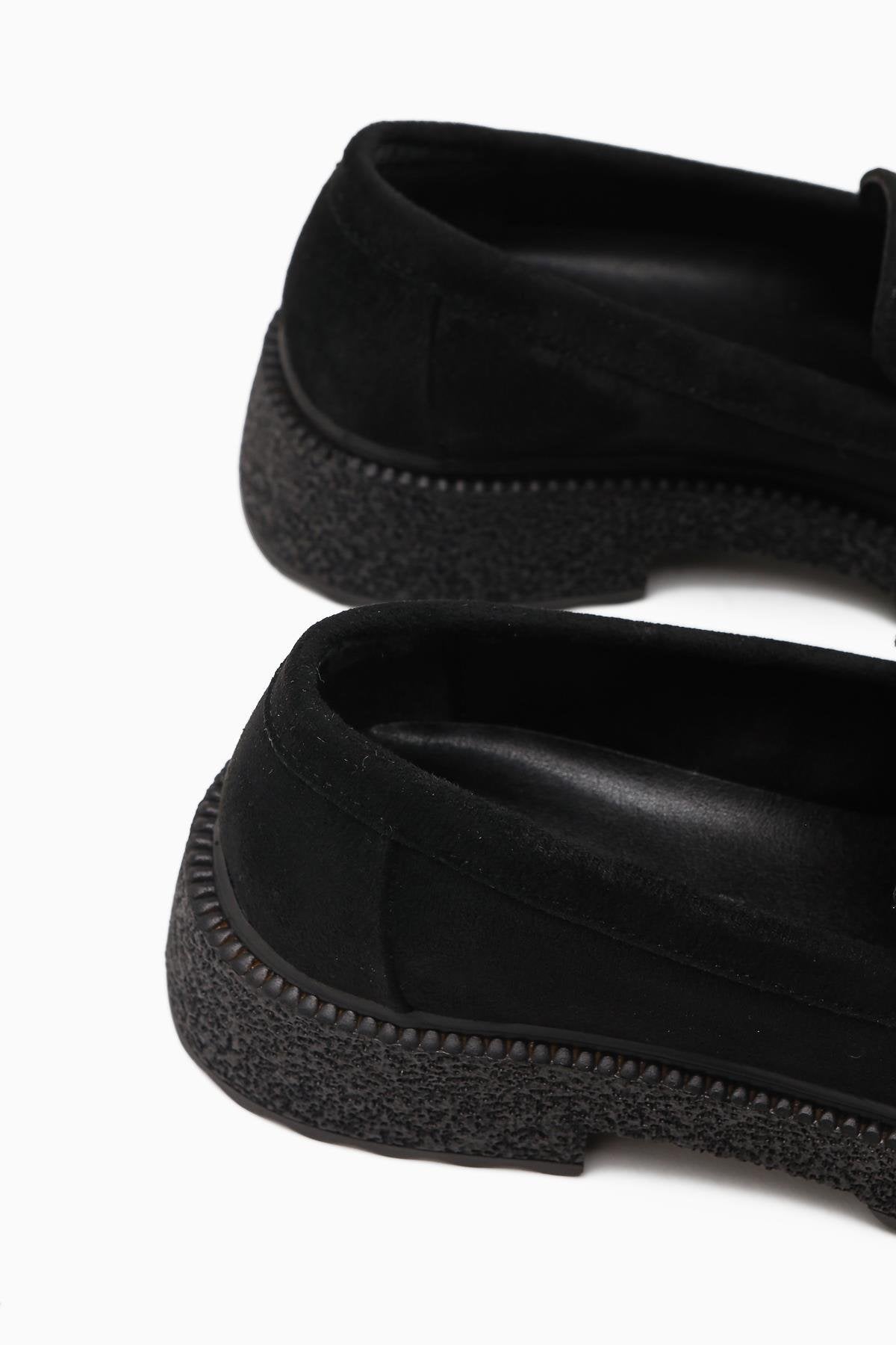 Bojan Black Suede Thick Soled Women's Casual Shoe