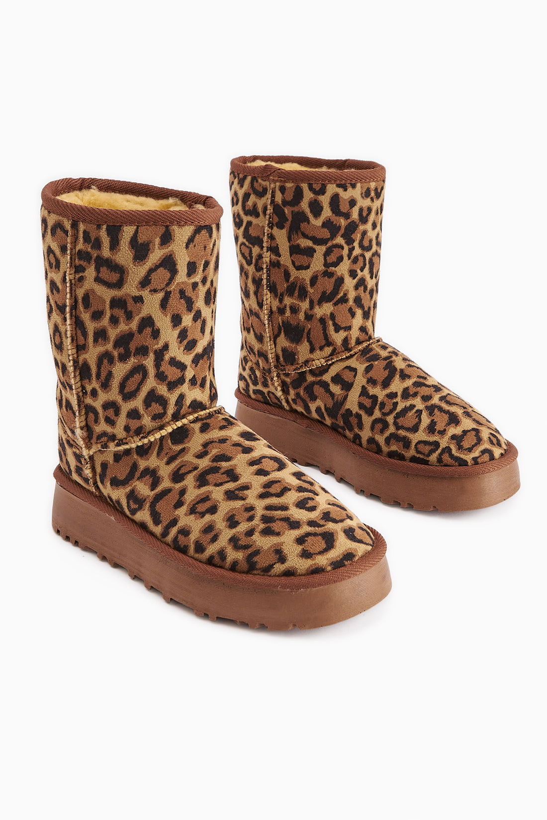 Lena-Birgitta Leopard Print Suede Fur Lined Women’s Boots
