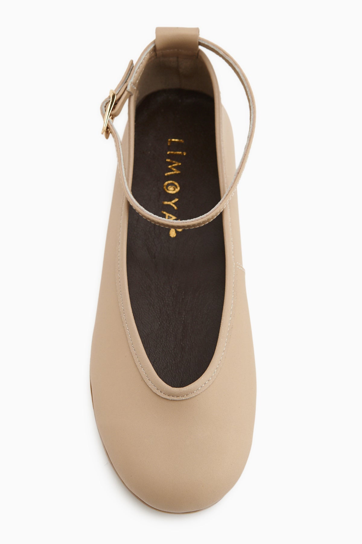 Genuine Leather Nud Belted Women’s Ballet Flats