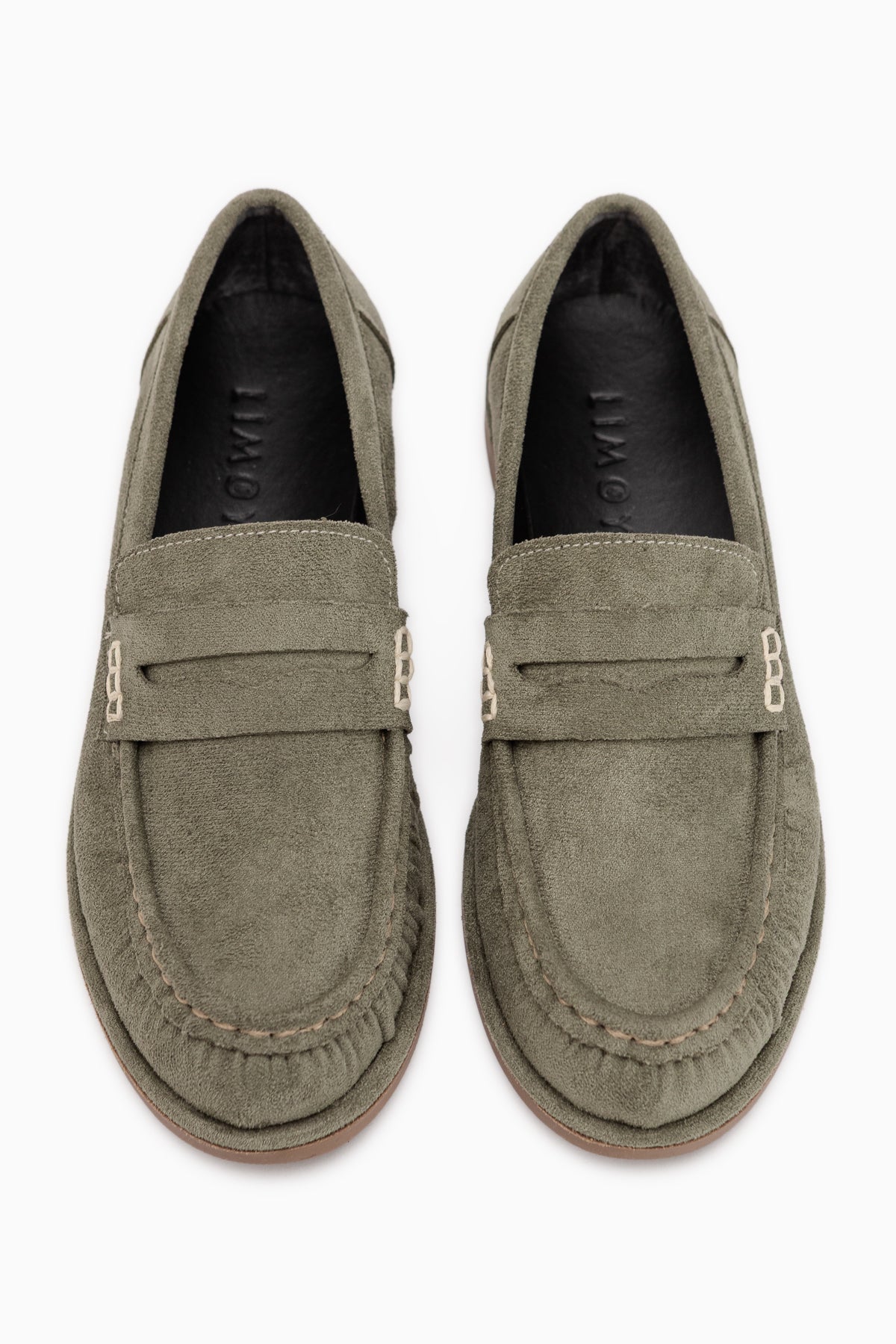 Carmel Yeşil Süet Penny Loafer Kadın Ayakkabı