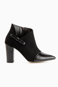 Jami Black Suede Bow Detailed Pointed Toe Women’s Boots