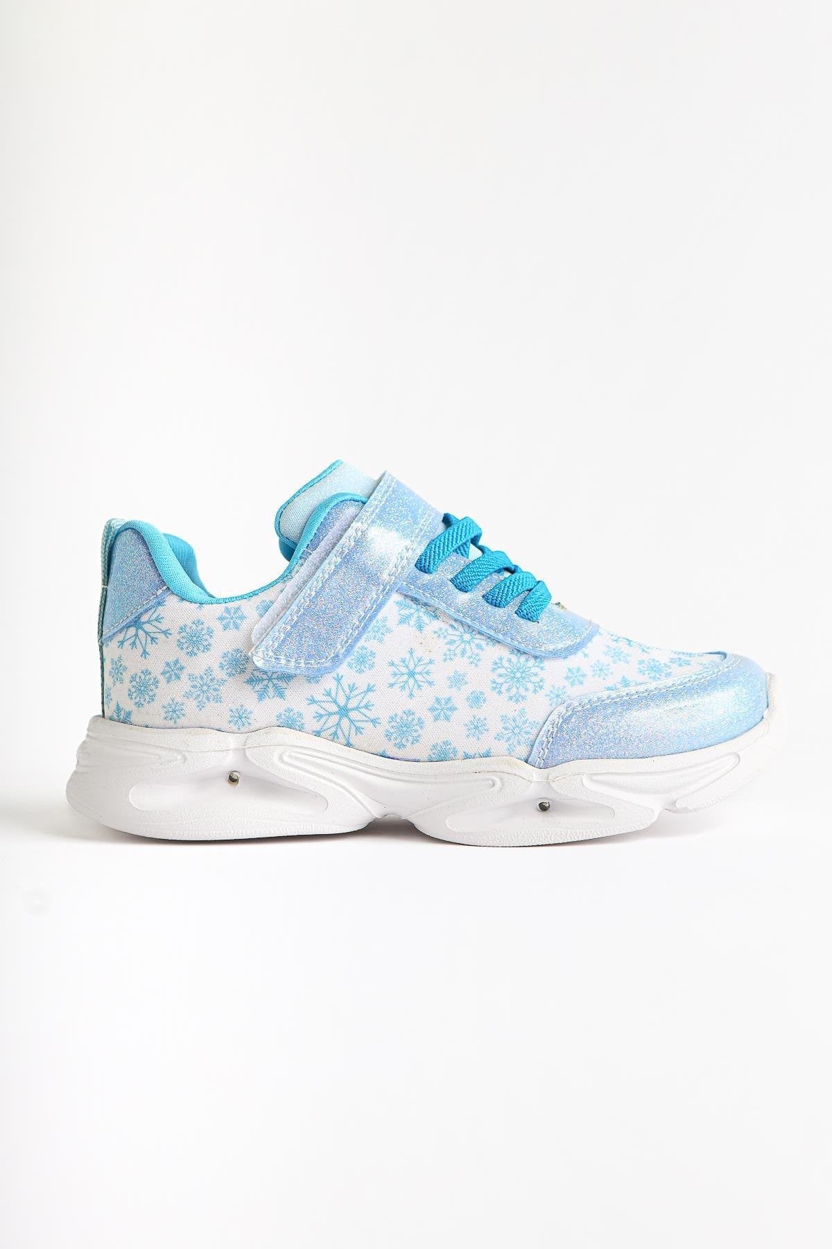 Janne Blue Snow Themed Light-Up Kids' Athletic Shoe