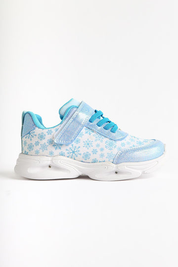 Janne Blue Snow Themed Light-Up Kids' Athletic Shoe