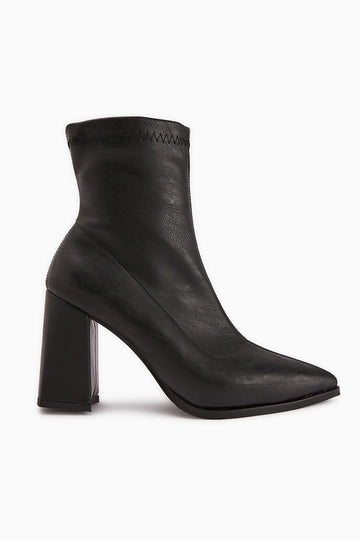 Susy Black Chunky Heel Stretch Women's Boot