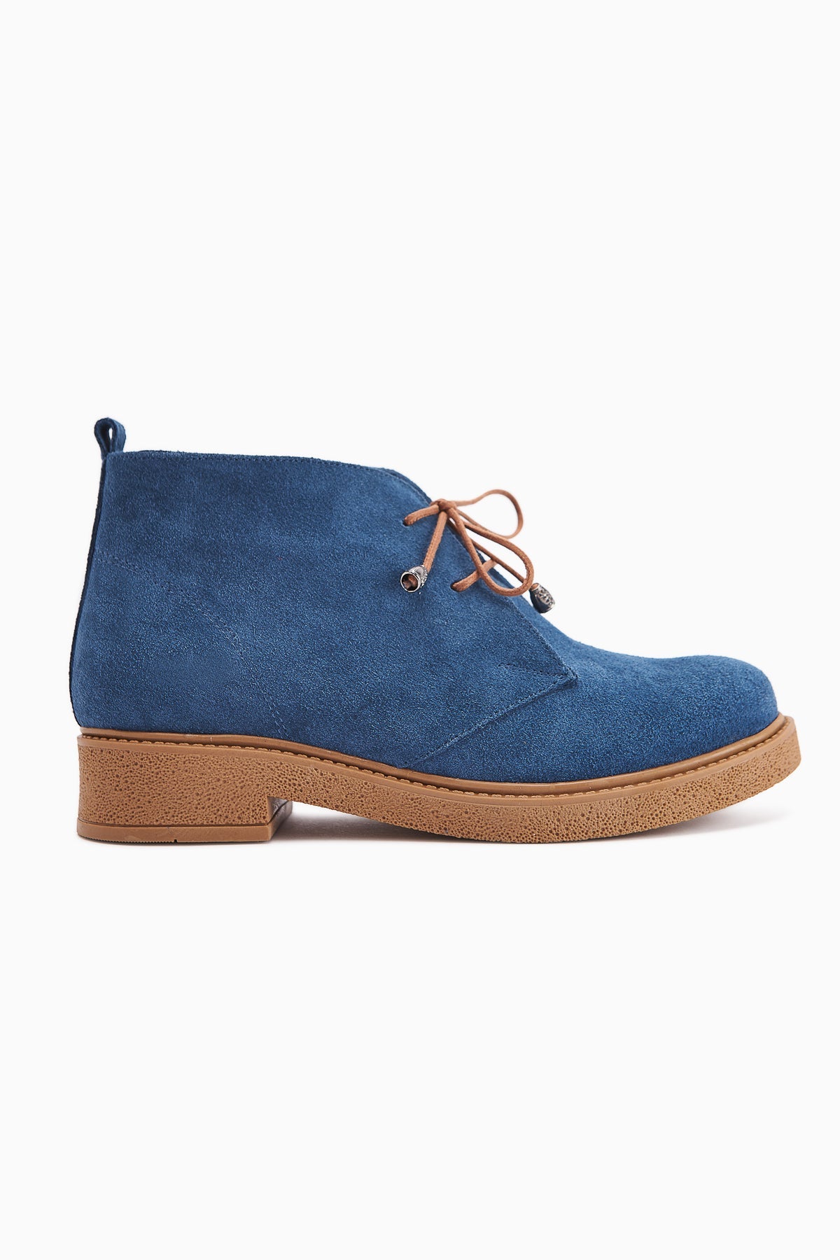 Henna Genuine Leather Denim Blue Lace-Up Women's Boot