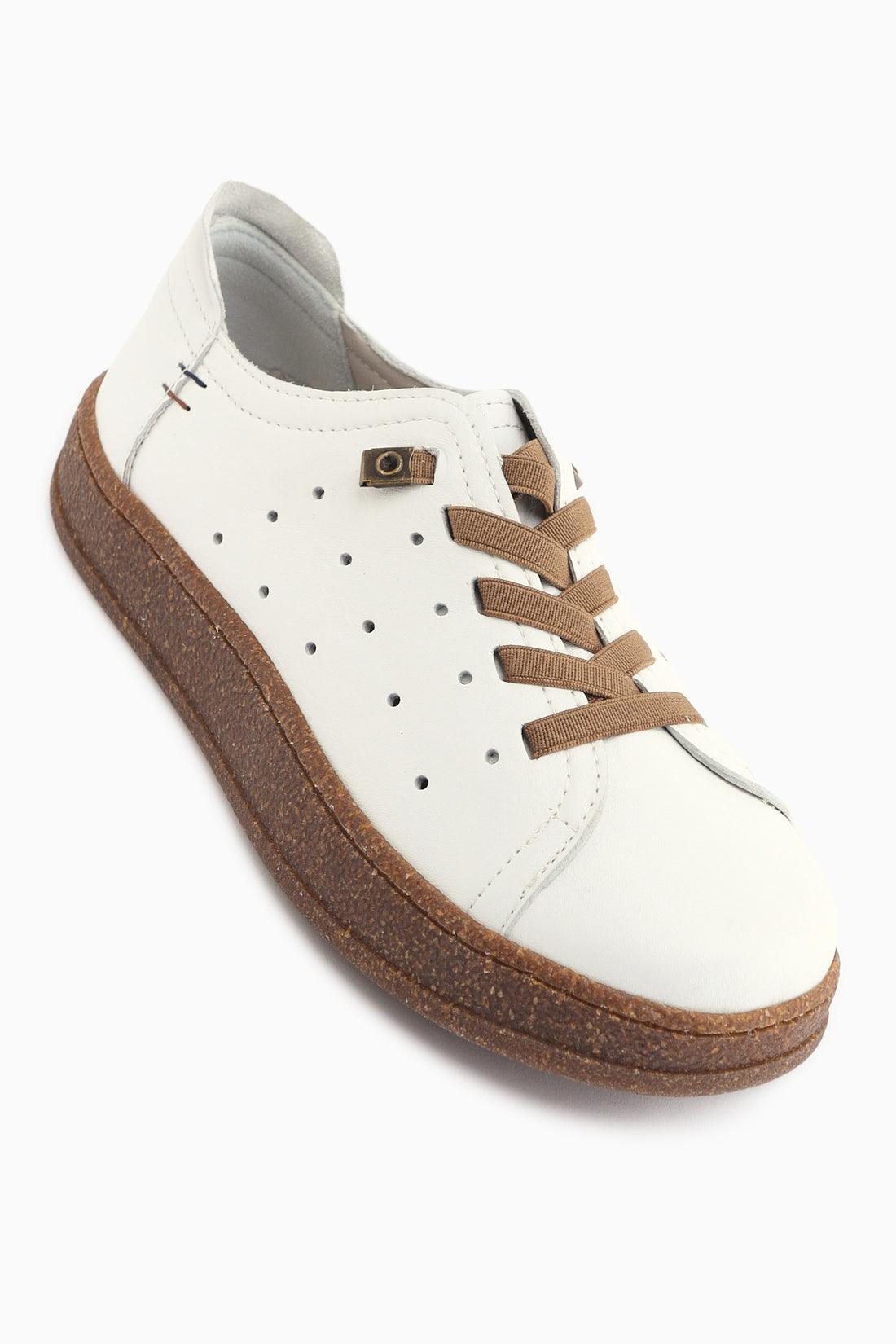 Judi Genuine Leather White Comfortable Sole Women’s Sneakers