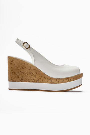 Jenny Women's White Platform Heels