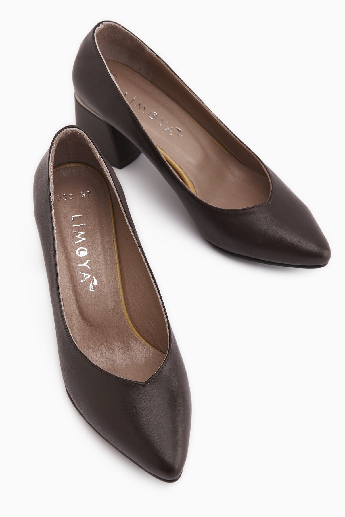 Ferida Genuine Leather Brown Thick Heeled Women’s Shoes