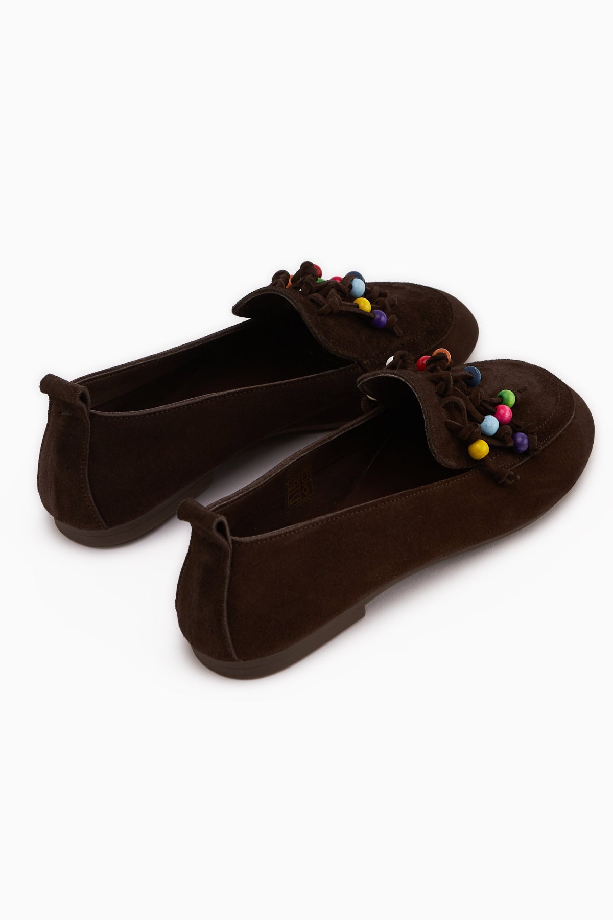 Benita Genuine Leather Brown Beaded Detailed Women’s Loafer