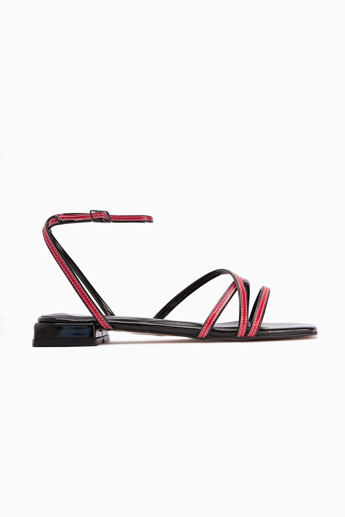 Nasima Red Ankle-Tie Women's Sandals