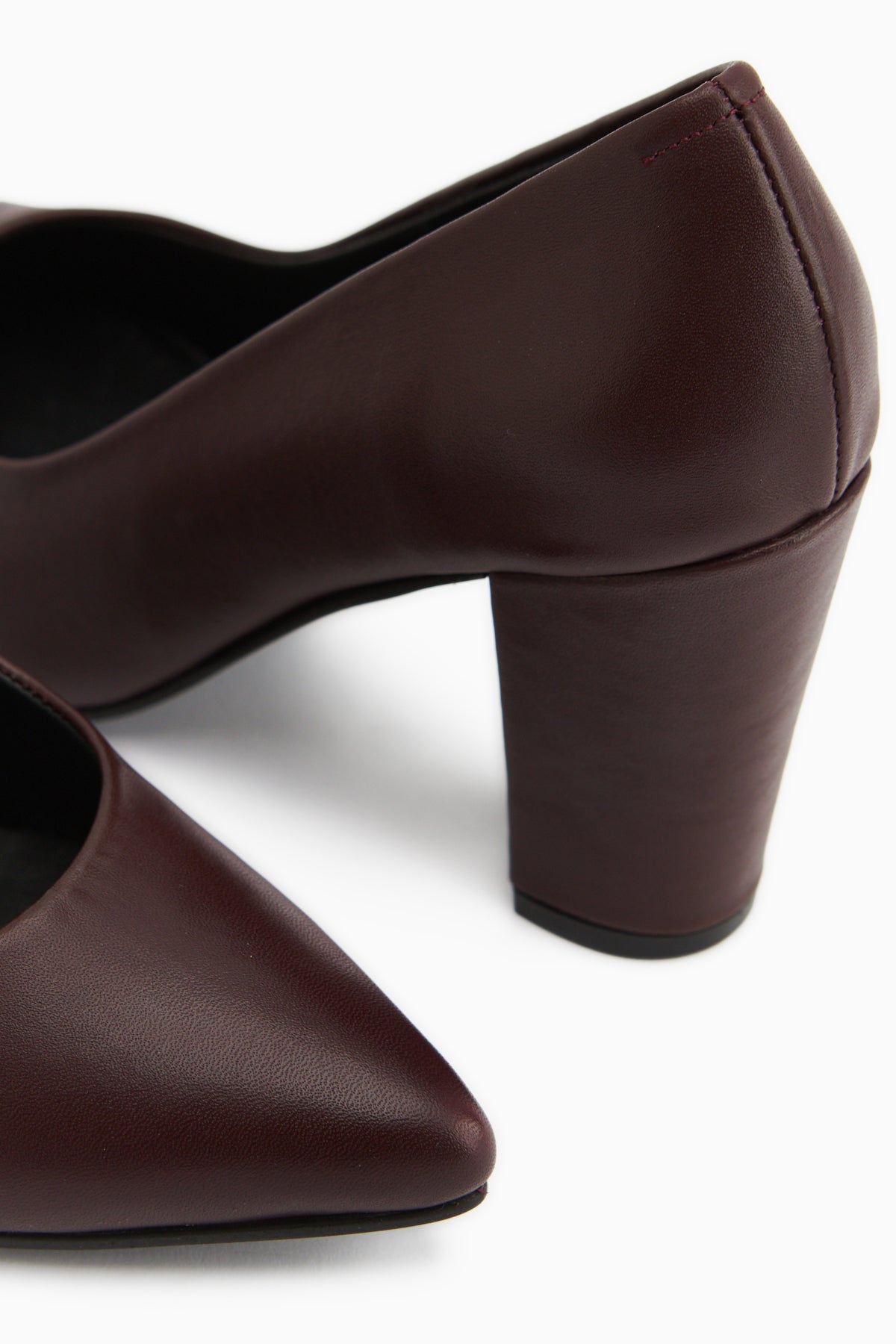 Emily Genuine Leather Burgundy Thick Heeled Women’s Shoes