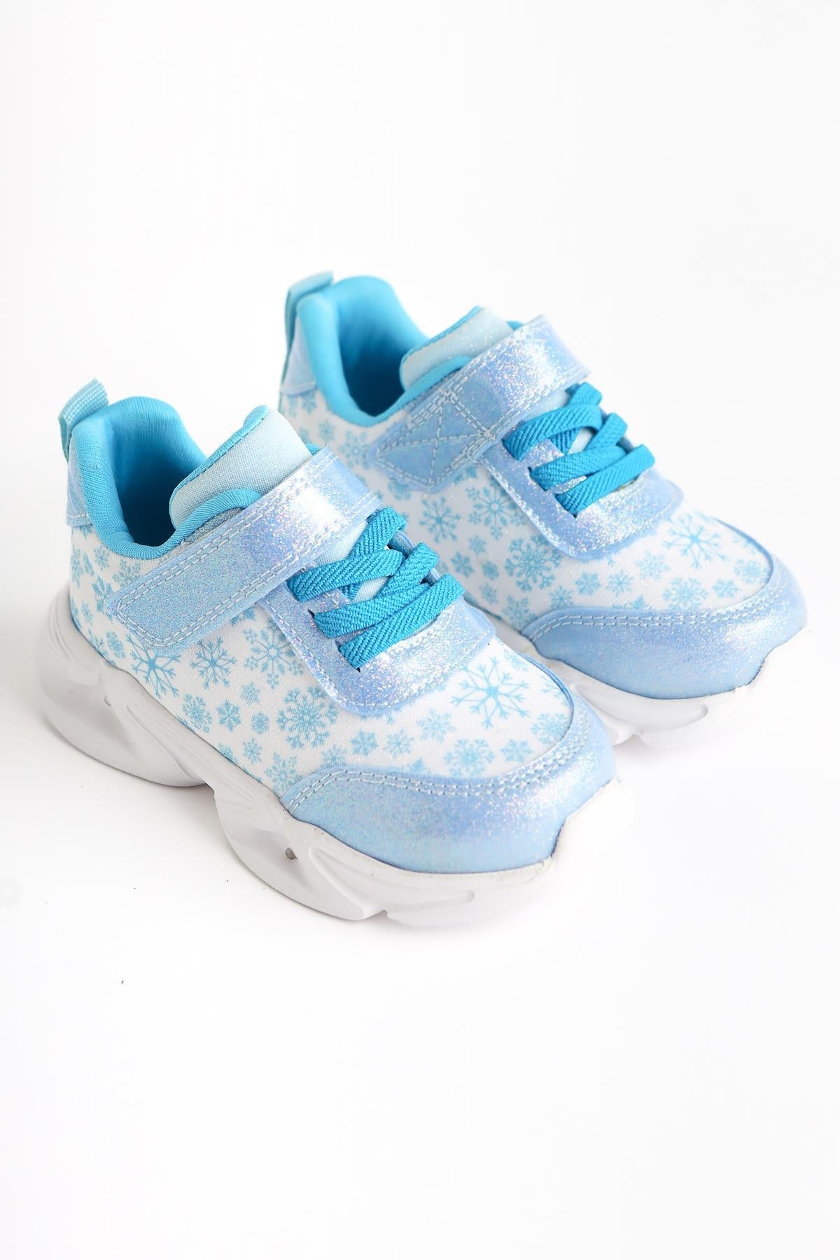 Denisa Blue Snow Themed Light-Up Baby Athletic Shoes