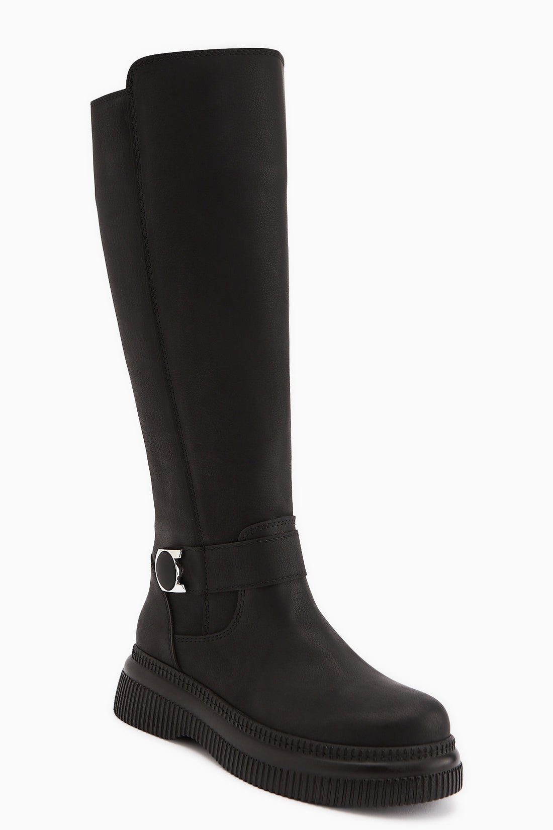 Juliah Black Buckle Detailed Zippered Boots