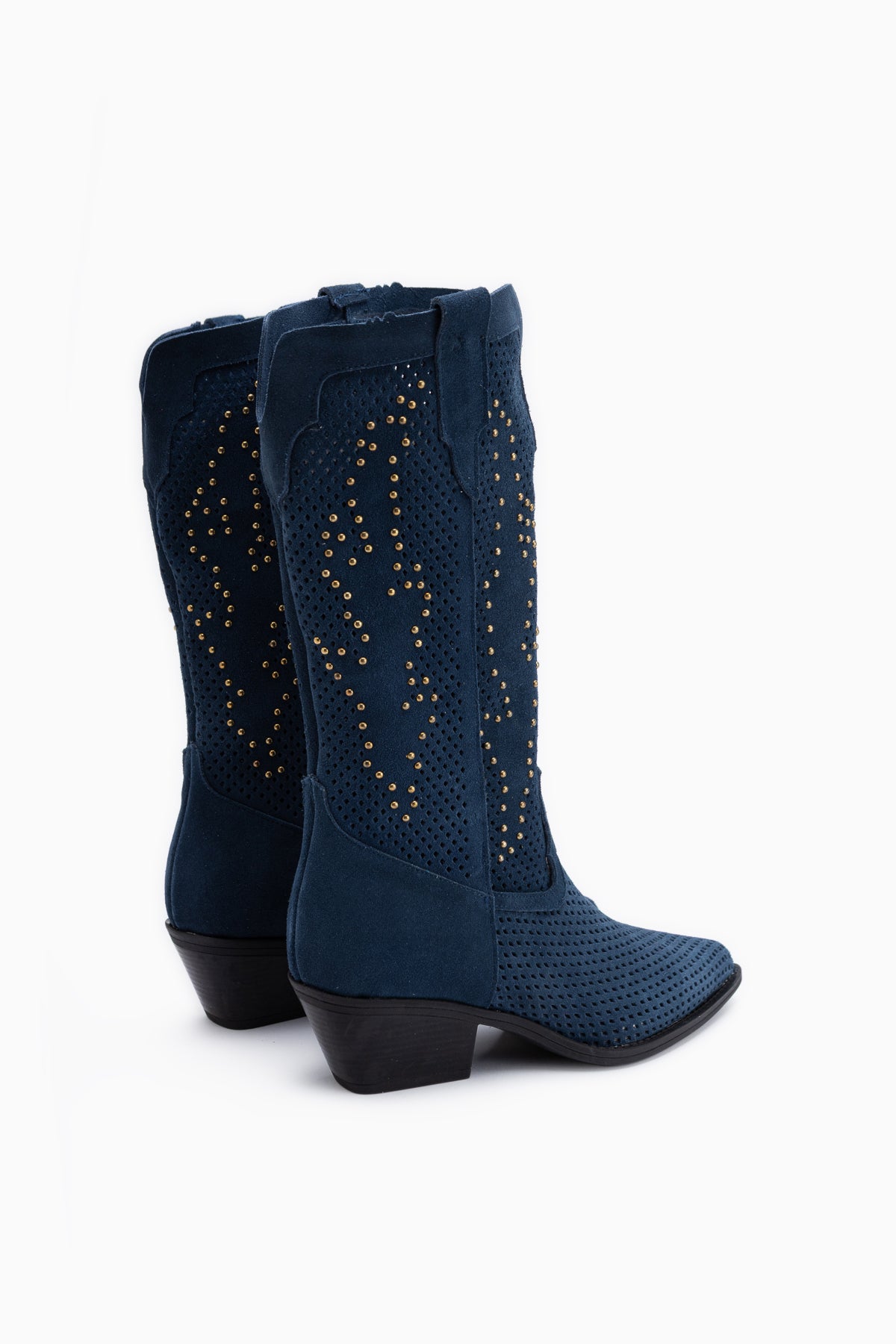 Neira Hakiki Deri Mavi Yazlık Western Kadın Bot