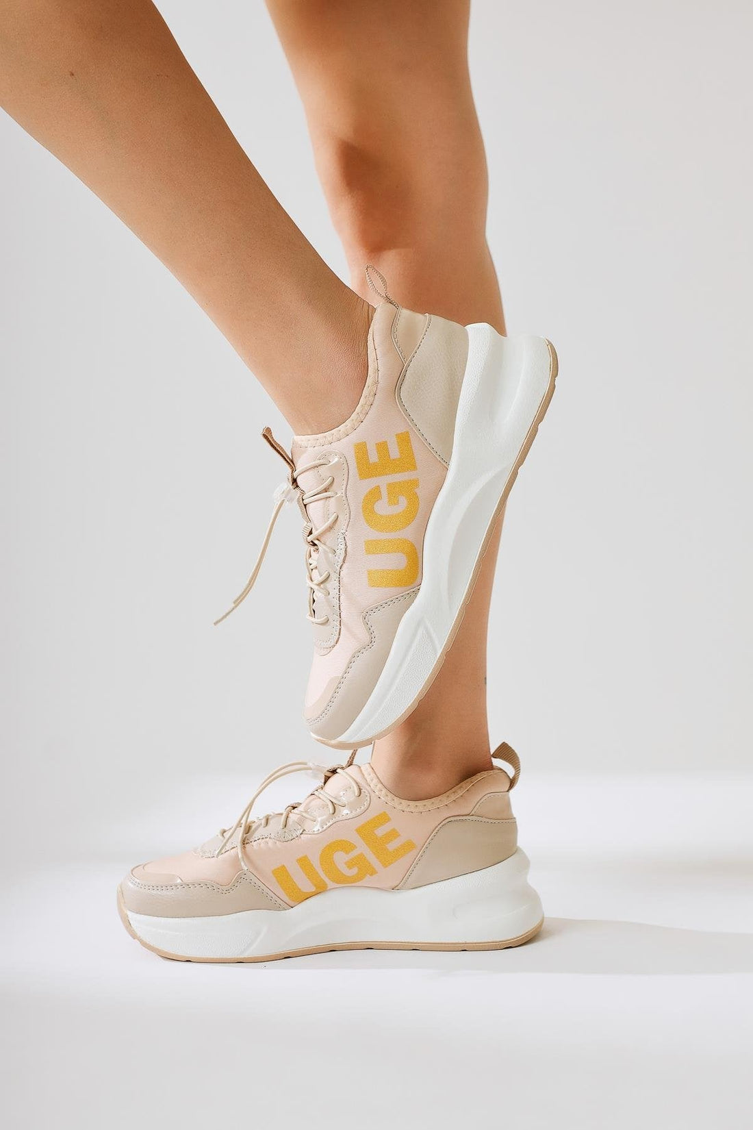 Mintra Nude Scuba Fabric Sneakers